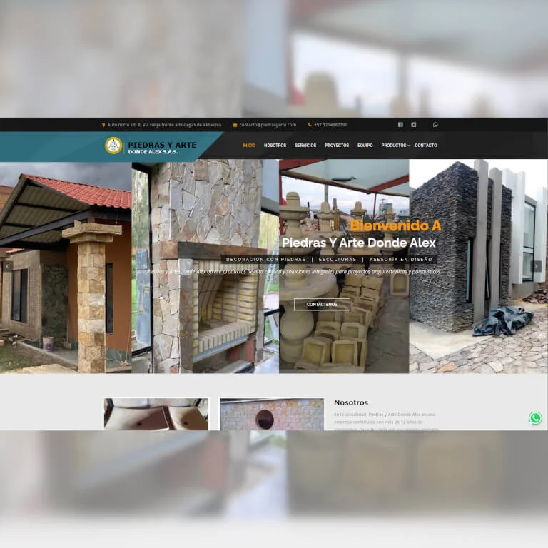 Proyecto Diseño Web Piedras y Arte Donde Alex